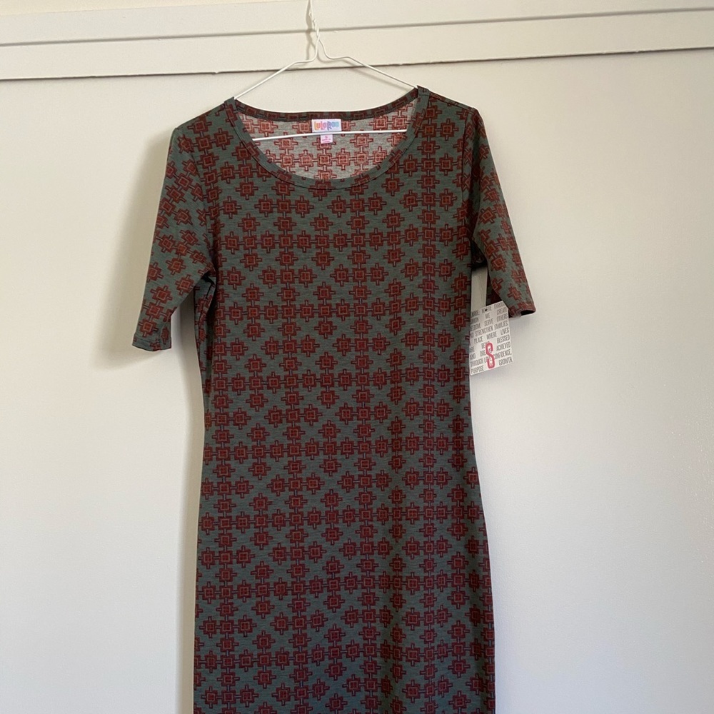 LulaRoe Julia Dress Small (S) NWT Southwestern Aztec Pattern 1/2 sleeve